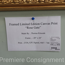 Load image into Gallery viewer, Framed Canvas G/P Print "Rose Gate"...by Thomas Kincade