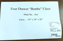 Load image into Gallery viewer, Four Drawer Bombe Chest...by ACE
