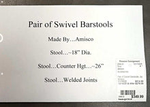 Load image into Gallery viewer, Pair of Swivel Barstools...by Amisco