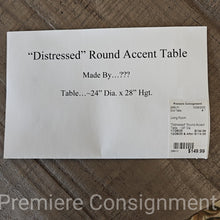 Load image into Gallery viewer, "Distressed" Round Accent Table