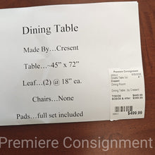 Load image into Gallery viewer, Dining Table...by Cresent