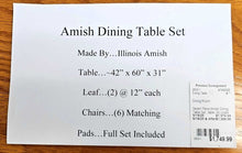 Load image into Gallery viewer, Seven Piece Amish Dining Table Set...table, (6) chairs