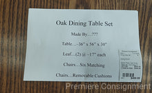 Load image into Gallery viewer, Seven Piece Oak Dining Table Set