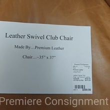Load image into Gallery viewer, Leather Swivel Club Chair...by Premium Leather