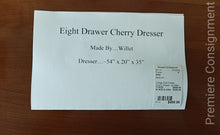 Load image into Gallery viewer, Vintage Eight Drawer Cherry Dresser...byWillet