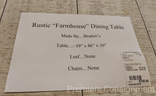 Load image into Gallery viewer, Rustic Dining Table...by Braden's