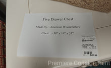 Load image into Gallery viewer, Five Drawer Chest...by American Woodcrafters