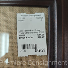 Load image into Gallery viewer, Large Pottery Barn Picture Frame with Burlap insert