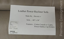 Load image into Gallery viewer, Leather Power Recliner Sofa...by Haverty's