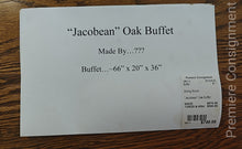 Load image into Gallery viewer, &quot;Jacobean&quot; Oak  Buffet
