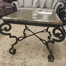 Load image into Gallery viewer, Wrought Iron and  Stone End table
