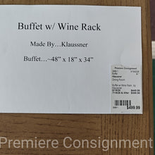 Load image into Gallery viewer, Buffet w/ Wine Rack...by Klaussner
