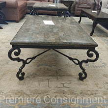 Load image into Gallery viewer, Wrought Iron and Stone Coffee Table
