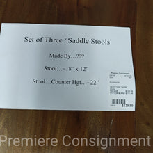Load image into Gallery viewer, Set of Three "Saddle" Stools
