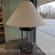 Load image into Gallery viewer, Rustic Seeded Glass Lantenrn Lamp
