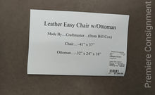 Load image into Gallery viewer, Leather Easy Chair w/ Ottoman...by Craftmaster
