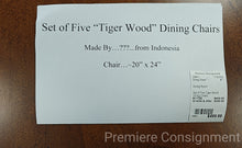 Load image into Gallery viewer, Set of Five Tiger Wood  Dining Chairs
