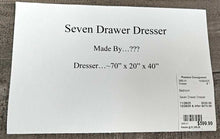 Load image into Gallery viewer, Seven Drawer Dresser
