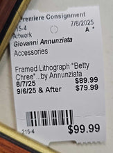 Load image into Gallery viewer, Framed Lithograph &quot;Betty Chree&quot;...by Annunziata
