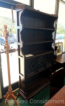 Load image into Gallery viewer, Royal Charter Oak and Leaded Glass Cook Case/Shelf...by Ethan Allen
