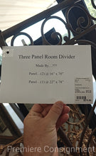 Load image into Gallery viewer, Three Panel Metal Room Divider
