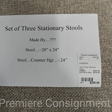 Load image into Gallery viewer, Set of Three Stationary Stools
