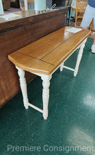 Load image into Gallery viewer, Wood Top White Bottom Sofa Table
