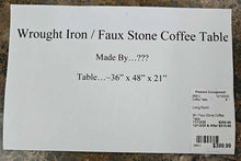 Load image into Gallery viewer, Wrought Iron and Stone Coffee Table
