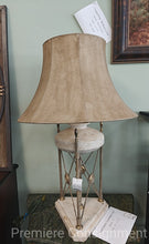 Load image into Gallery viewer, Heavy Travertine Neo Classical Table Lamp

