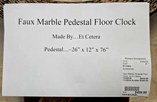 Load image into Gallery viewer, Faux Marble Pedestal Floor Clock...by Et Cetera
