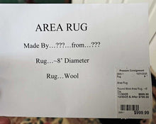 Load image into Gallery viewer, Round Wool Area Rug
