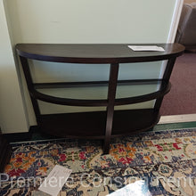 Load image into Gallery viewer, 3 tier Half Moon Table with Glass center shelf
