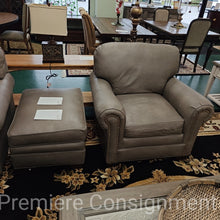 Load image into Gallery viewer, Leather Easy Chair w/ Ottoman...by Craftmaster
