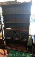 Load image into Gallery viewer, Royal Charter Oak and Leaded Glass Cook Case/Shelf...by Ethan Allen
