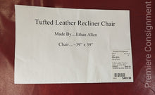Load image into Gallery viewer, Tufted Leather Recliner Chair...by Ethan Allen

