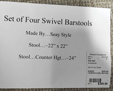 Load image into Gallery viewer, Set of Four Swivel Stools...by Seay Style

