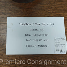 Load image into Gallery viewer, &quot;Jacobean&quot; Dining Table w/ Six Chairs
