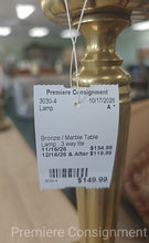 Load image into Gallery viewer, Bronze / Marble Table Lamp
