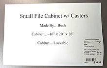 Load image into Gallery viewer, Small Lockable File Cabinet w/ Casters...by Bush
