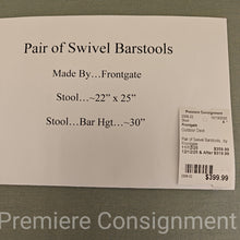 Load image into Gallery viewer, Pair of Swivel Barstools...by Frontgate
