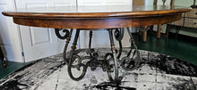 Load image into Gallery viewer, Wrought Iron / Wood Dining Table
