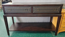 Load image into Gallery viewer, Leather Trimmed Foyer Table w/Drawers
