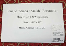 Load image into Gallery viewer, Pair of Indiana &quot;Amish&quot; Barstools..by F &amp; N Woodworking
