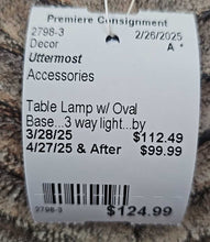 Load image into Gallery viewer, Table Lamp w/ Oval Base...3 way light...by Uttermost
