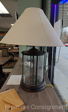 Load image into Gallery viewer, Rustic Seeded Glass Lantenn Lamp
