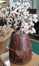 Load image into Gallery viewer, Wooden Keg / Vase w/ Cotton Plants
