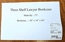 Load image into Gallery viewer, Three Shelf Lawyer Bookcase with little damage
