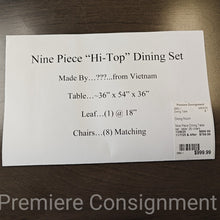 Load image into Gallery viewer, Nine Piece Dining Table Set
