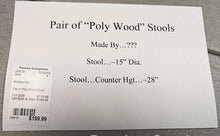 Load image into Gallery viewer, Pair of Poly Wood Stools

