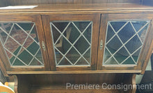Load image into Gallery viewer, Royal Charter Oak and Leaded Glass Cook Case/Shelf...by Ethan Allen
